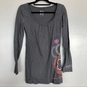 ROXY | Follow Your Heart Gray Scoop neck long